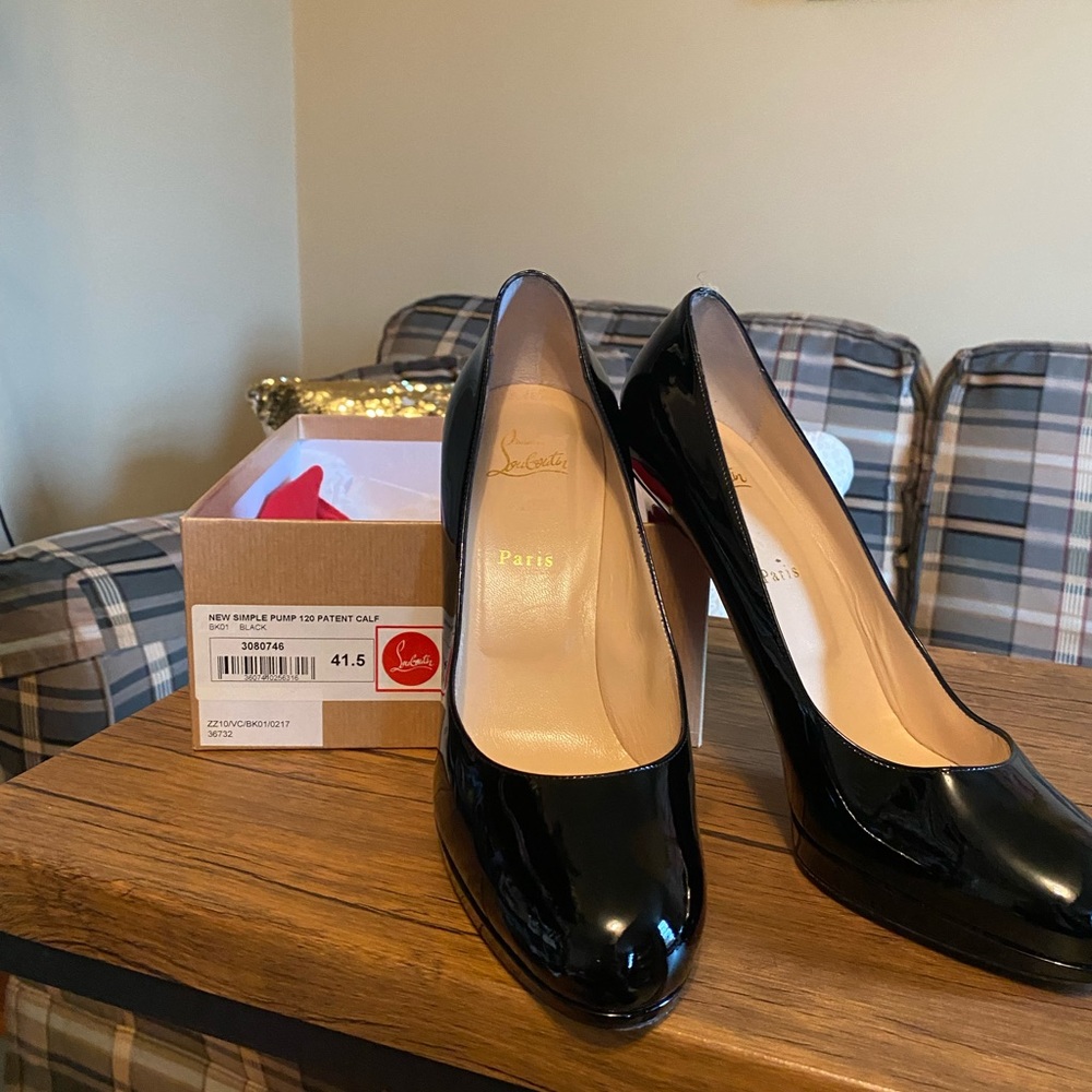 Christian Louboutin New Simple Black 120 Patent Calf